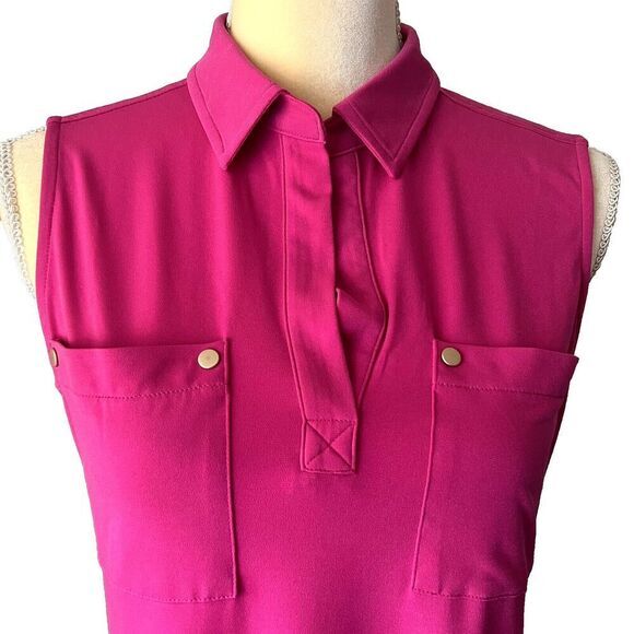 JONES NEW YORK SIGNATURE Women's Blouse Size S Pink Sleeveless Pockets Stretch‎ - Picture 8 of 13